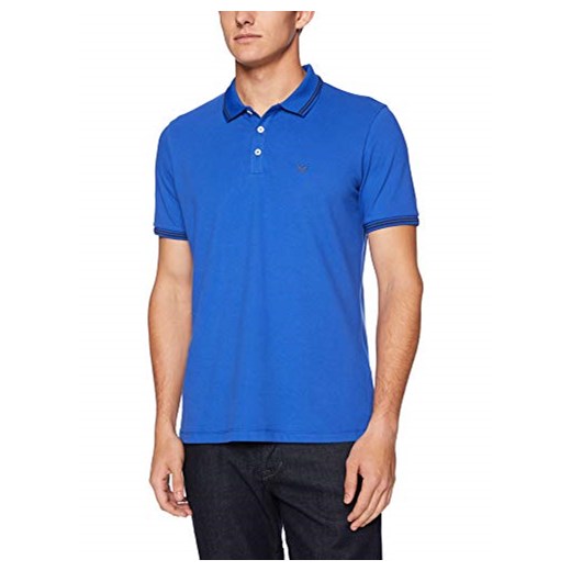Emporio Armani koszulka polo męska dżersej pika bawełna Twin zakończone China Blue, kolor: niebieski (China Blue)