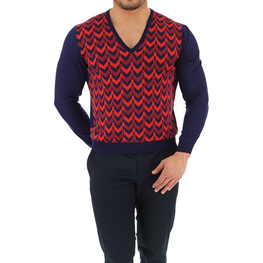 Sweter męski wielokolorowy Prada w abstrakcyjnym wzorze 
