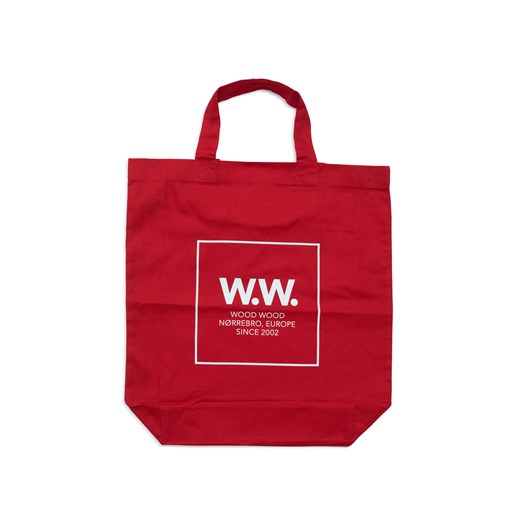 Wood shopper bag czerwona do ręki w stylu młodzieżowym bez dodatków 