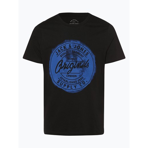 Jack & Jones - T-shirt męski – Jorrejistood, czarny Jack & Jones  S vangraaf