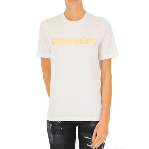 Dsquared Koszulka dla Kobiet Na Wyprzedaży, biały, Bawełna, 2019, 40 M
