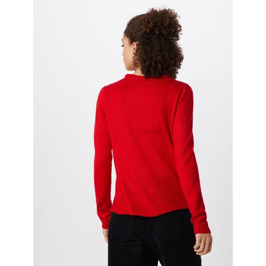 Sweter damski czerwony Vero Moda z okrągłym dekoltem 