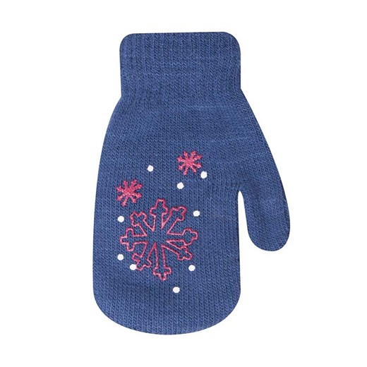 Rękawiczki niebieskie z płatkiem sniegu (z ABSem oraz sznurkiem)   10 cm YoClub