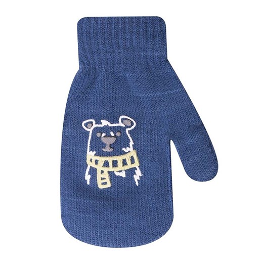 Rękawiczki niebieskie z misiem (z ABSem oraz sznurkiem)   12 cm YoClub