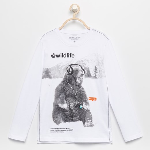 Reserved - Koszulka z niedźwiedziem - Biały Reserved bialy 164 