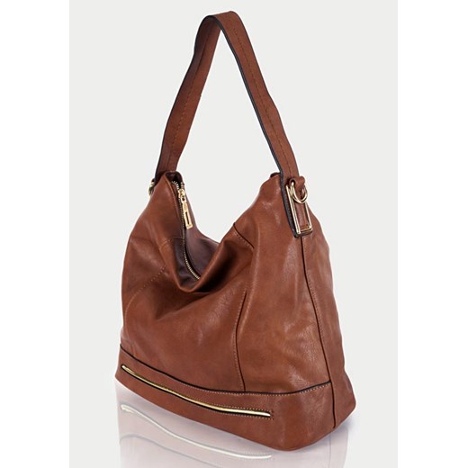 Luksusowa torebka damska brąz camel NIKE ELEGANCE verostilo brazowy ekologiczne