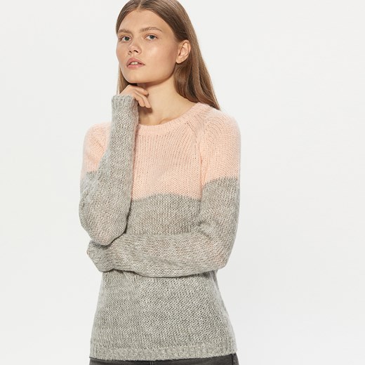 Cropp sweter damski casual z okrągłym dekoltem 