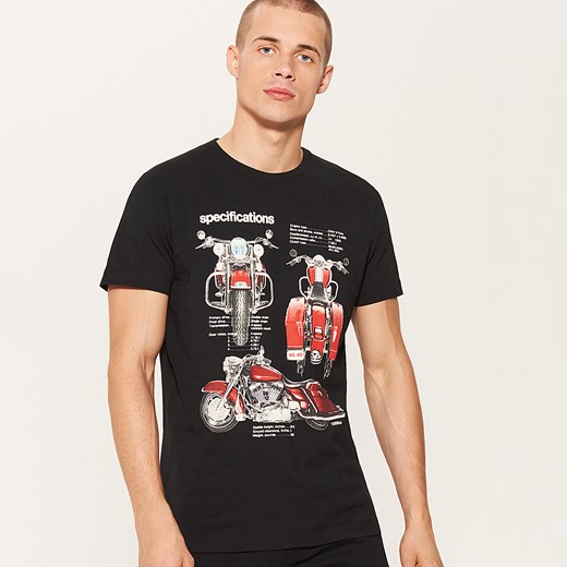 House - T-shirt z motocyklem - Czarny