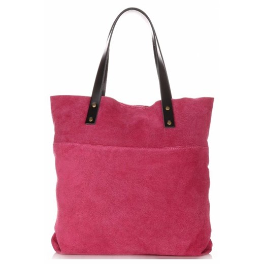 Shopper bag Vittoria Gotti mieszcząca a6 elegancka z zamszu 