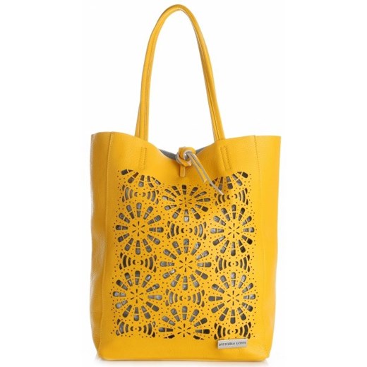 Shopper bag Vittoria Gotti ze skóry bez dodatków w stylu boho 