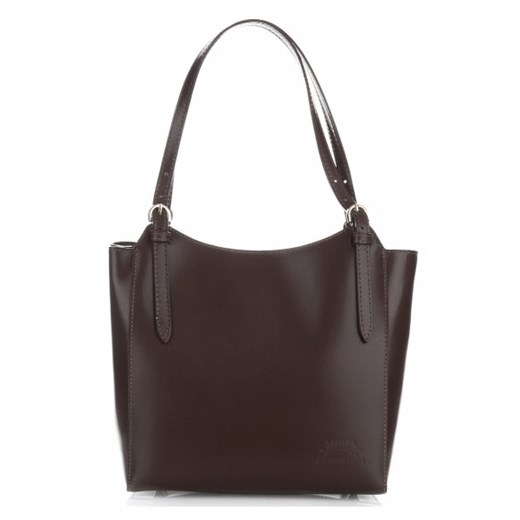 Shopper bag Vittoria Gotti bez dodatków elegancka na ramię skórzana 