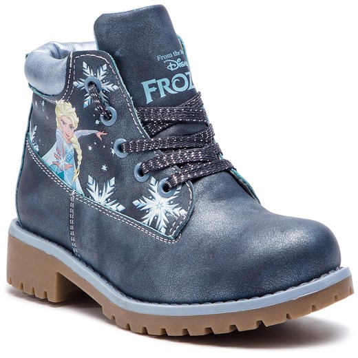 Buty zimowe dziecięce Disney Frozen niebieskie z tworzywa sztucznego trapery 