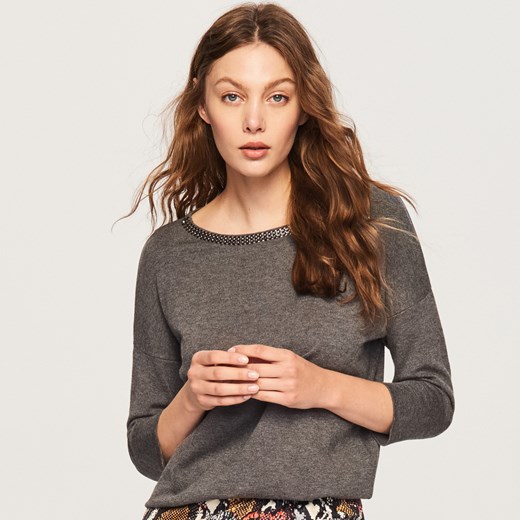 Brązowy sweter damski Reserved casualowy 