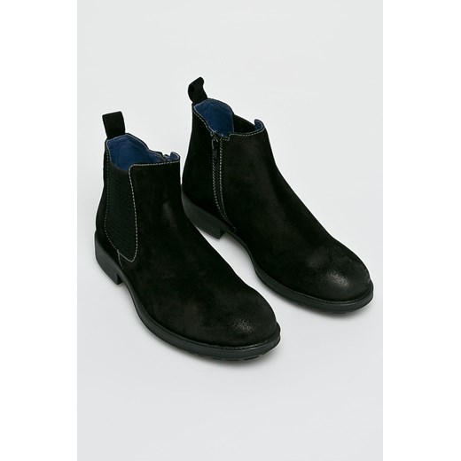 Buty zimowe męskie S.Oliver casual czarne bez zapięcia 