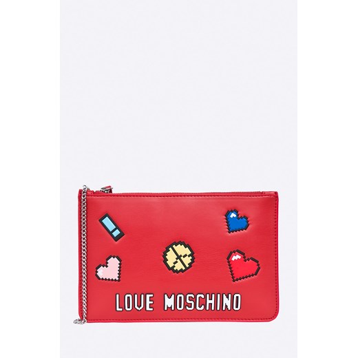 Kopertówka Love Moschino ze zdobieniami elegancka bez dodatków 
