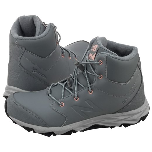 New Balance buty trekkingowe damskie płaskie sznurowane bez wzorów szare na zimę skórzane 