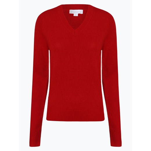 Brookshire sweter damski czerwony z dekoltem v 