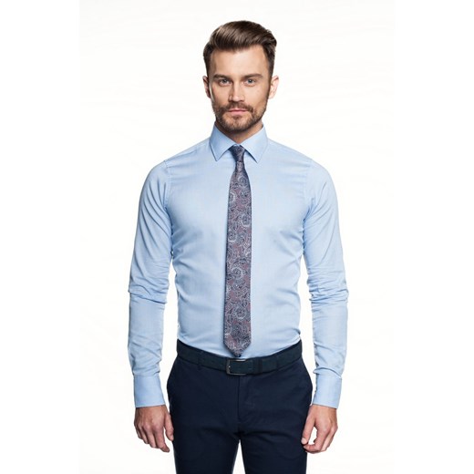 koszula versone 2813 długi rękaw slim fit niebieski