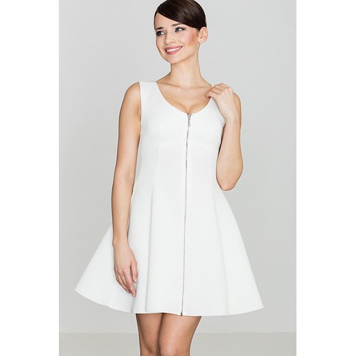 Sukienka mini biała na ramiączkach rozkloszowana 