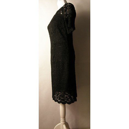 Czarna sukienka Cader dzienna mini z krótkim rękawem 