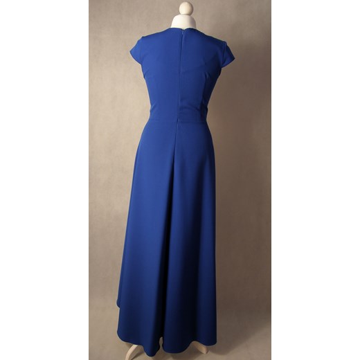Sukienka Marconi z długim rękawem z dekoltem w serek niebieska 