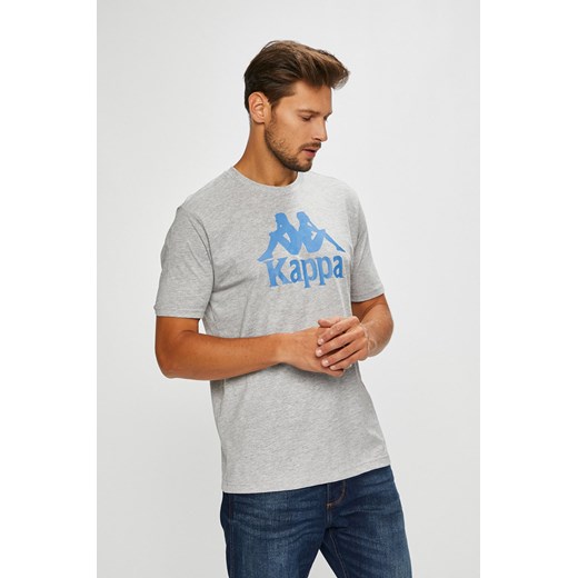 T-shirt męski szary Kappa z krótkimi rękawami 