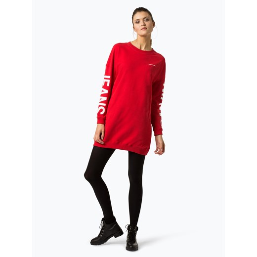 Sukienka Calvin Klein na spacer czerwona z okrągłym dekoltem 