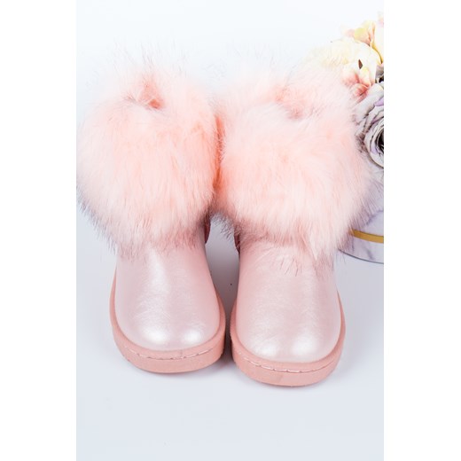 Buty zimowe dziecięce Produkt Importowany różowe emu z tworzywa sztucznego bez zapięcia 