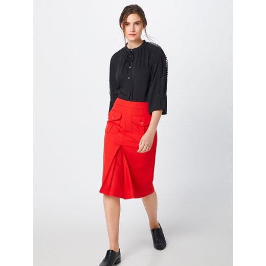 Bluzka damska Calvin Klein z długim rękawem bez wzorów z tkaniny 
