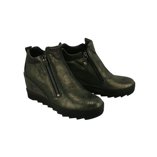 Botki Igi&Co bez wzorów skórzane casual na zamek 