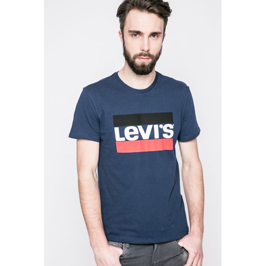 T-shirt męski Levis z krótkimi rękawami granatowy 