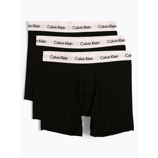Calvin Klein Obcisłe bokserki pakowane po 3 szt. Mężczyźni Bawełna czarny jednolity ze sklepu vangraaf w kategorii Majtki męskie - zdjęcie 61347772