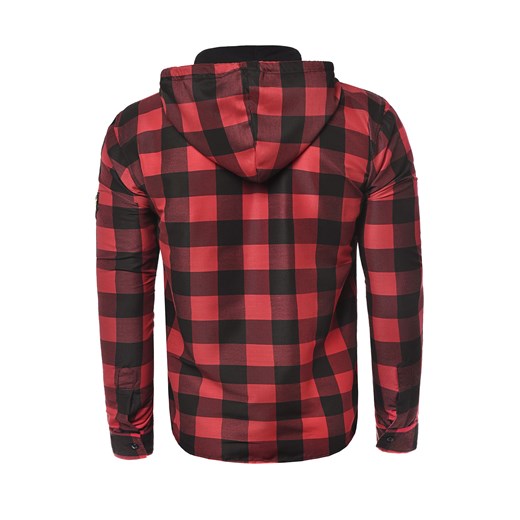 Męska bluza/koszula z kapturem rl60 - czerwona