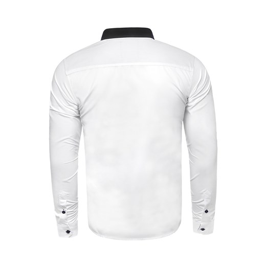 Wyprzedaż koszula męska maklerka rl46 - biała / czarna