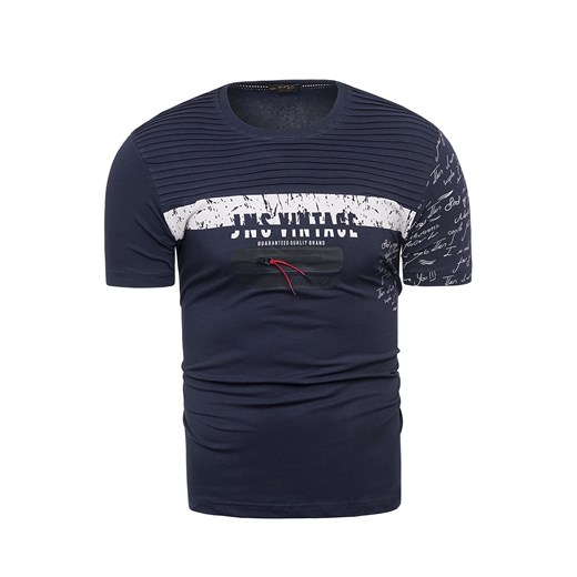 Męska koszulka t-shirt ripro16-1448 - granatowa