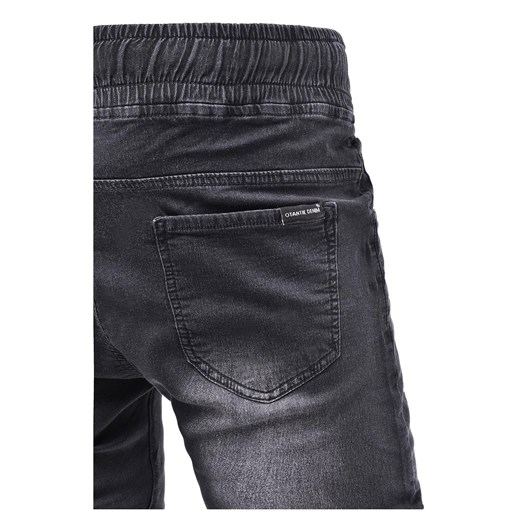 Spodnie jeansowe męskie joggery - arm1020 czarne