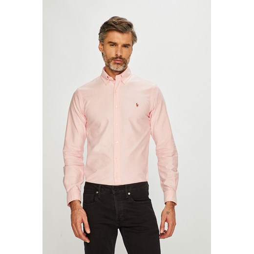 Koszula męska różowa Polo Ralph Lauren z kołnierzykiem button down bawełniana 