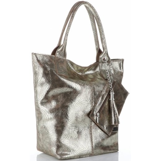 Shopper bag Vittoria Gotti lakierowana na ramię 