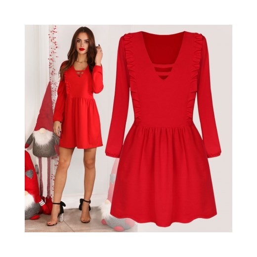 Sukienka czerwona Pakuten midi 
