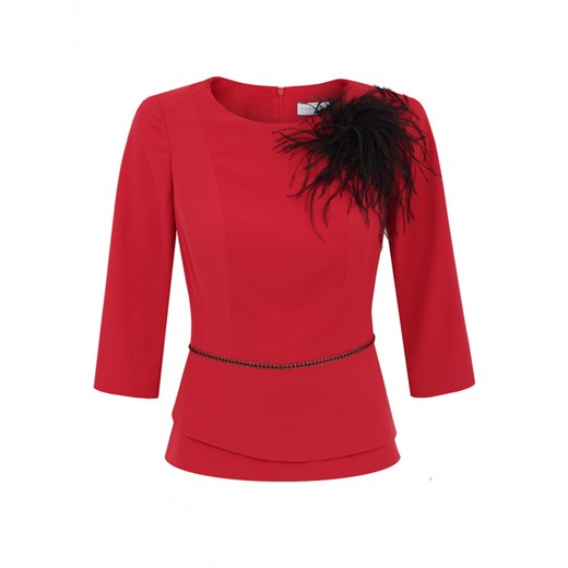 Elegancka czerwona bluzka Potis & Verso NEBRASKA Potis & Verso  44 Eye For Fashion