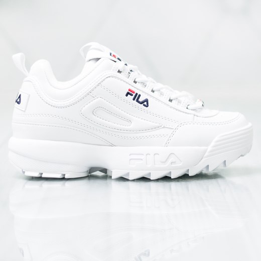 Sneakersy damskie Fila białe sportowe na platformie bez wzorów 