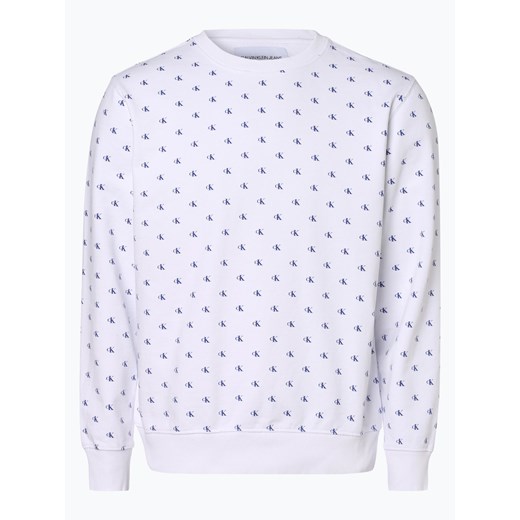 Bluza męska biała Calvin Klein w stylu młodzieżowym w abstrakcyjne wzory 