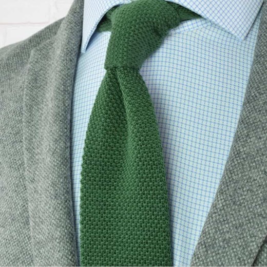 Krawat knit jednolity zielony  Republic Of Ties  