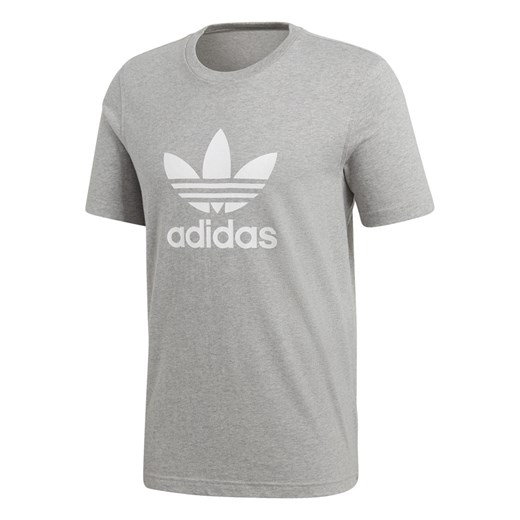 Szara koszulka sportowa Adidas Originals z napisem 