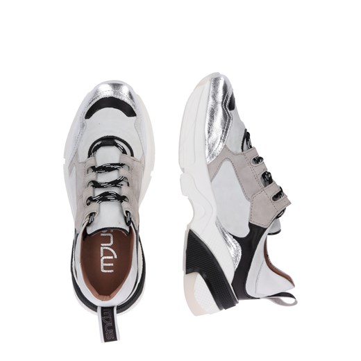 Sneakersy damskie Mjus na koturnie skórzane bez wzorów sznurowane młodzieżowe