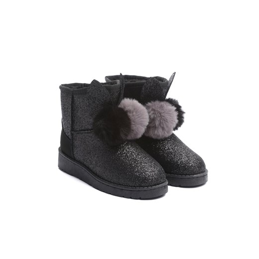 Buty zimowe dziecięce czarne Born2be 