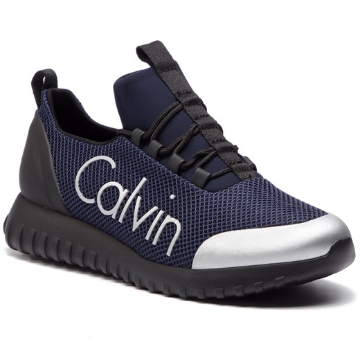 Buty sportowe męskie Calvin Klein na wiosnę niebieskie sznurowane 