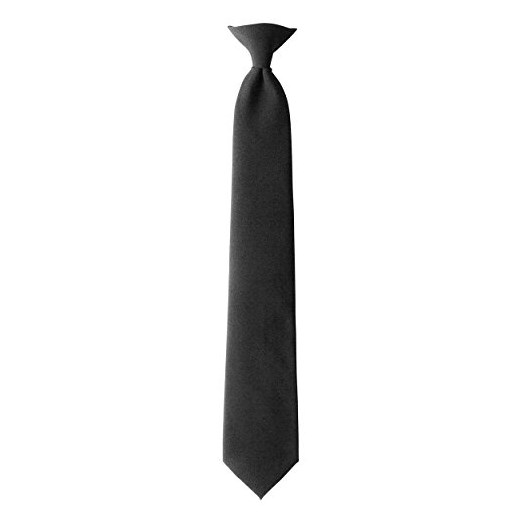 JACOB Alexander uniform Solid Clip-On Tie with buttonholes -  czarny