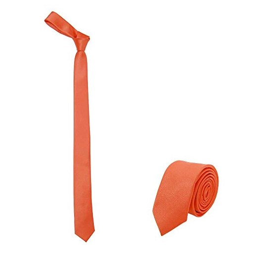 jnjstella męskie krawat radykalnie cienkie 2 ", kolor: pomarańczowy