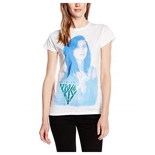 Katy Perry damski T-Shirt Hologram Holographic Foil, kolor: biały – biały